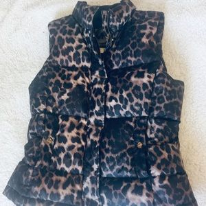 Michael Kors Size Small Leopard Print Puffer Vest